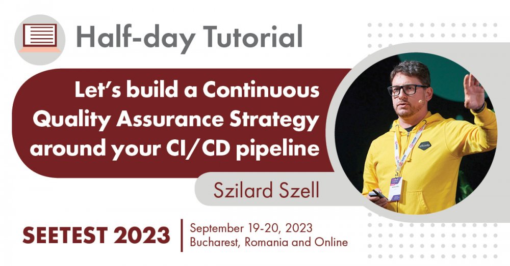 SEETEST 2023 third tutorial speaker announced – Szilard Szell!