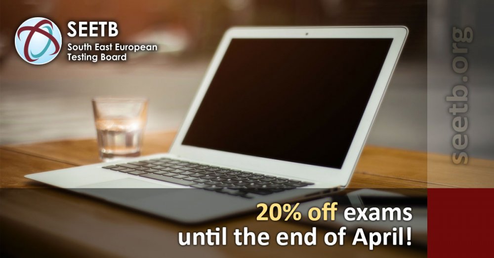 20% off on all exams until the end of April!