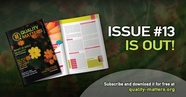 Quality Matters Issue 13 is out!